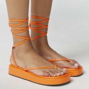Urban Outfitters Orange Platform Sandals
